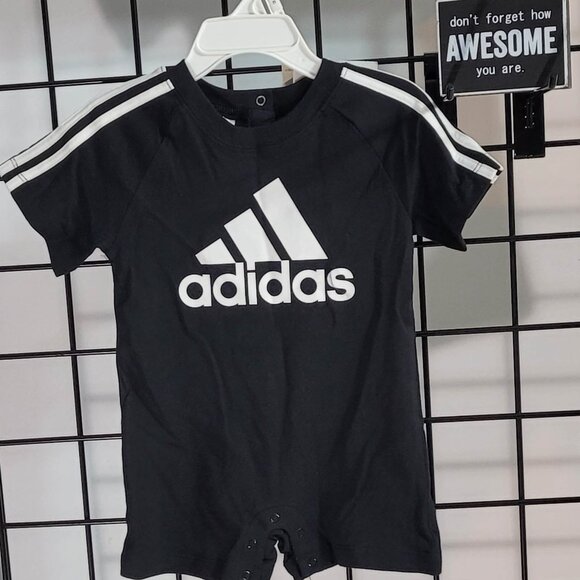 Adidas Baby Onesie - Size 9 Months - Stylish Black Athletic Outfit - Picture 1 of 11